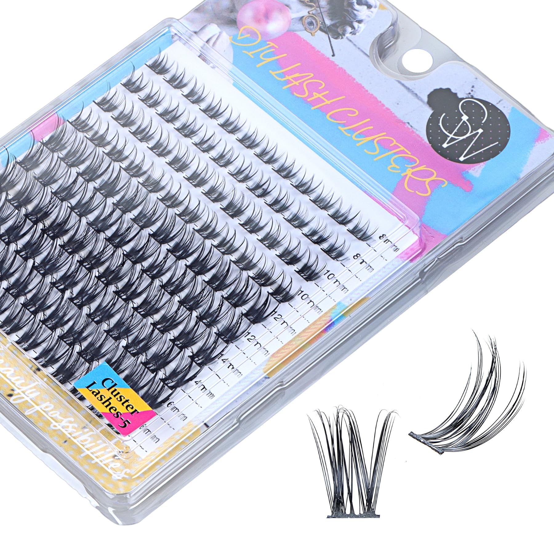 SWINGING Lash Clusters 120 Pcs Lashes Cluster Eyelash Extensions Eyelash Clusters Natural Look Wispy Lashes D Curl 8-16mm Cluster Lashes Individual Lashes Thin Band & Soft (ClusterLashes-5)